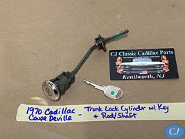 70 Cadillac Deville TRUNK LOCK CYLINDER WITH KEY &amp; LOCK ROD SHAFT W/ COU... - $197.99