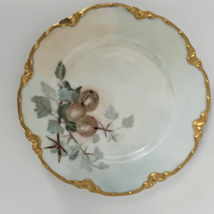 Antique Haviland France Hand Painted Plate • Gold Scalloped Edge • Fruit... - $39.59