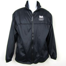 US Olympic Committee Team Zip Up Black Nylon Jacket USA Men&#39;s Size Large - £12.42 GBP