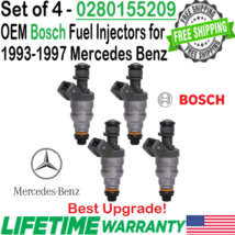 Bosch Genuine x4 Best Upgrade Fuel Injectors for 1993-1997 Mercedes Benz I4 &amp; I6 - £103.10 GBP