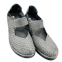 ✨ Bernie Mev Black Woven Heels SZ 38/7 Comfort Stretch Shoes Y2K Workwea... - $619.59 MXN