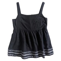 Anthropologie Amit AGGARWAL Olivia Embroidered Black Tank Top Bohemian S... - £18.49 GBP