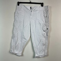 Style &amp; Co Womens 18 Bright White Cargo Capri Pants NWT BG63 - £19.21 GBP