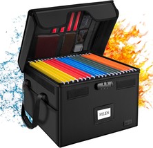 Ambor File Box With Lock, Fireproof Document Box With 5 Tabs, Collapsibl... - $44.96