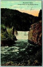 Inférieur Serpent Rivière Chutes Twin Falls Idaho Id Unp DB Carte Postale F4 - £3.97 GBP