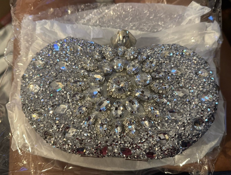 Elegant  Clutch with Rhinestone Clutch Bag Purse - $29.00