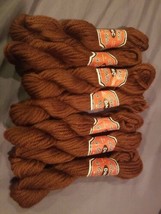 Vintage DMC Laine broder  #1 brown yarn 7pcs NEW NOS Germany 846*81 - £15.17 GBP