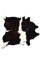 0.25 x 6 x 7 in. Kobe Cowhide Rug  Chocolate &amp; White - £303.64 GBP