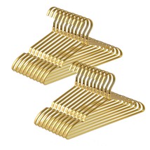 Premium Matte Gold Aluminum Coat Hangers 20 Pack, 16.5 Extra Smooth &amp; Du... - £43.12 GBP