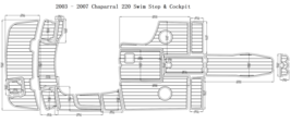 2003 - 2007 Chaparral 220 Swim Step &amp; Cockpit Pad Boat EVA Teak Decking 1/4&quot; 6mm - £916.75 GBP