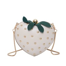 Small Cute Strawberry Women\&#39;s Shoulder Bag Metal Chain Crossbody Bags for Women - £31.75 GBP