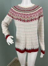 Talbots Womens&#39; Holiday Fair Isle Red/Ivory Wool-Blend Sweater Sz XS NWT - £35.52 GBP