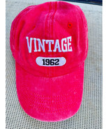 Classic Vintage 1962 Red Unisex Denim Baseball Cap Adjustable Dad Hat - $11.20
