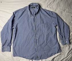 Orvis Shirt Men’s Size XL Long Sleeve Button Down Blue White Checkered - $16.00