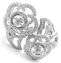 Authentic! Chanel Camellia Two Flower 18k White Gold Diamond Ring - £7,593.88 GBP
