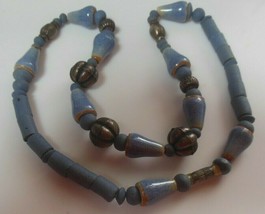 Trade Beads Blue Glass/Metal 20.5&quot; - £179.07 GBP