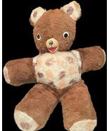 Vintage Cubbi Gund Brown &amp; tan Polka Dot Teddy Bear Plush By Gund 14&quot; - $50.00