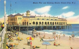 New Jersey Postcard: Music Pier And Bathing Beach, Oc EAN City, Nj M29 - £3.85 GBP