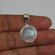925 Sterling Silver Pendant Necklace Natural Rainbow Moonstone  Jewelry PS-1031 - £35.69 GBP