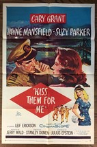 *KISS THEM FOR ME (1957) Cary Grant, Jayne Mansfield &amp; Suzy Parker Unbac... - $150.00