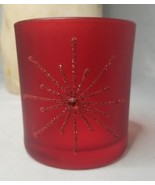 Glass Red Frosted Glass Realigns with Glitter and Rhinestones Tea Light ... - £3.06 GBP