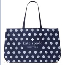 New Kate Spade Tote Navy White Daisies 25&quot; x 15&quot; XLarge Shopping Tote - $23.16