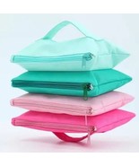 Flexible  Accordion Nylon Toiletry Cosmetic Travel Bags Pink Green - $463.35 MXN