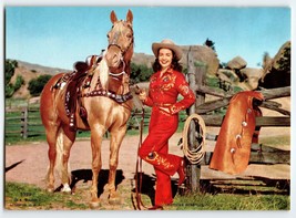 Cowgirl With Horse Western Beauties Art Print 1940&#39;s Ranch Saddle Rope M... - £10.22 GBP