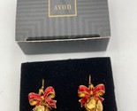 Lovely Avon Vintage Holiday Bow Bell Pierced Earrings 1994 - $14.20