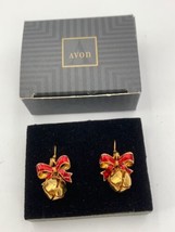 Lovely Avon Vintage Holiday Bow Bell Pierced Earrings 1994 - £11.09 GBP