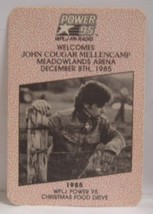 John Cougar Mellencamp - Vintage Original 1985 Concert Tour Cloth Backstage Pass - $10.00