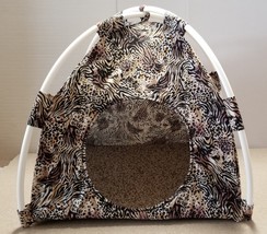 Large Animal Print Pup Tent Pet Bed for Cats/ Dogs /Toys/Dolls/Ferrets/P... - $37.50