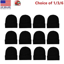 Choice of 1/3/6 Winter Unisex Beanie Cap Hats for Men Women Warm Cozy Knitted - £5.52 GBP+
