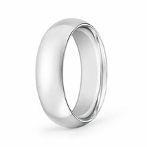ANGARA High Dome Classic Comfort Fit Wedding Band in 14K Solid Gold - £671.62 GBP