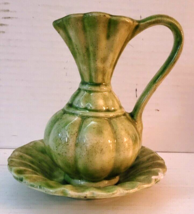 Ceramic  Bud Vase Decoration Green Glazed Waynesboro Virginia Decorative... - £11.00 GBP