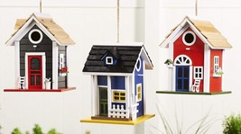 Cottage Bird House Chair Fence Window Accents Wood  9.8" High Multicolor Hanging