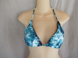 Shein triagle swim top padded removable Medium aqua blue print - $14.65