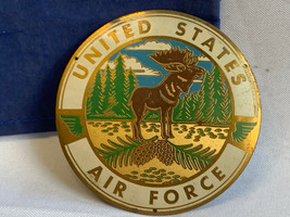 Vtg United States Air Force Brass Badge Military Emblem Moose Symbol - £23.70 GBP
