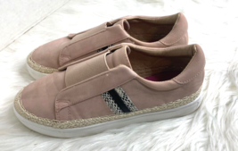 Marcus Womens Sz 6 Pink Slip on Shoes Sneakers Trim animal print stripe - $15.83