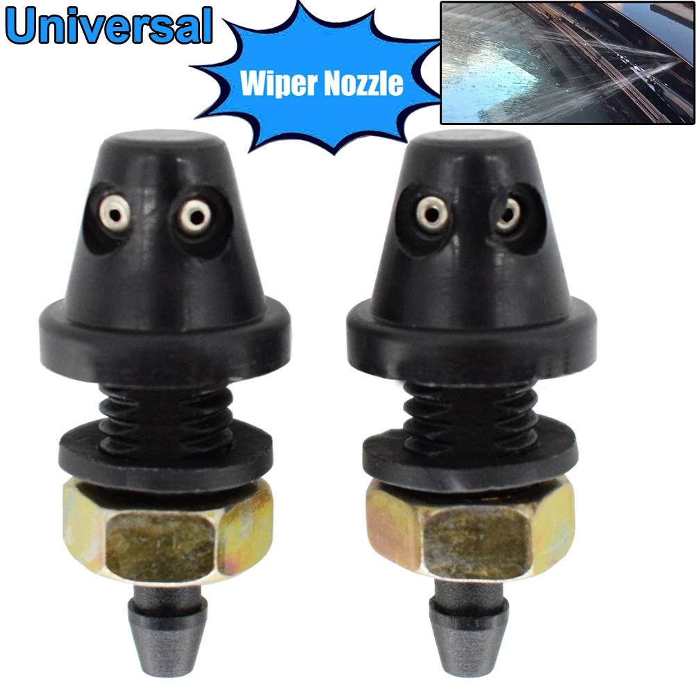 2X Universal Car Front Window Windshield Washer Wiper Nozzles Set - £10.26 GBP