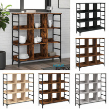 Industrial Wooden Open Sideboard Storage Unit With Shelves &amp; Metal Frame... - £80.12 GBP+