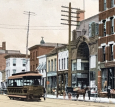 1908 Falls Street &amp; Post Office Looking East Niagara Falls NY Postcard Valentine - £6.14 GBP
