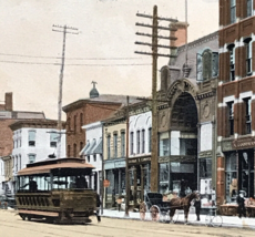 1908 Falls Street &amp; Post Office Looking East Niagara Falls NY Postcard Valentine - £6.04 GBP