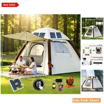 Automatic Pop Up Tent for Camping with Rechargeable Solar Device 4 Perso... - $345.46