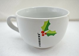 Starbucks Holiday 2011 Green Red Holly White Oversized Mug - Coffee Cup - $14.20