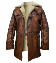 The Dark Knight Rises Tom Hardy Bane Shearling Faux Leather Trench Coat Jacket - £87.92 GBP