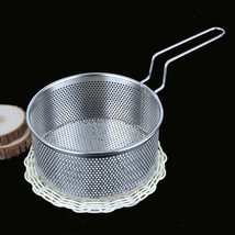 Stainless Steel Strainer Deep-fried Basket Noodle Sieve Filter Spoon Colander - £18.48 GBP
