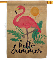 Summer Flamingo House Flag Tropical 28 X40 Double-Sided Banner - £29.55 GBP