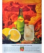 Squirt Soda Pop Drink Lemon Green Glass Vintage 60&#39;s Print Ad-1965 - $14.08 CAD