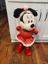 Disney Minnie Mouse Christmas Porch Door Greeter Santa Outfit 24&quot;, Missing Bows - £19.36 GBP